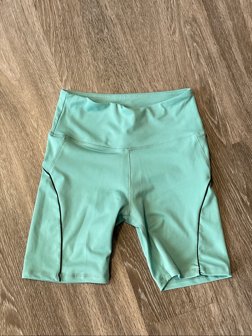 BCBGeneration Aqua High-Waist Bike Shorts